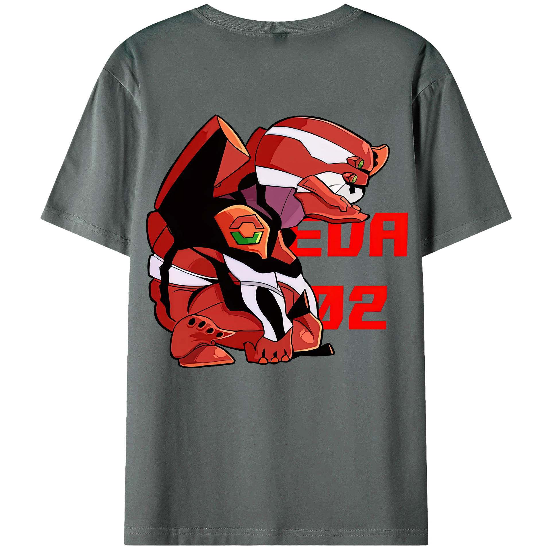 （画像用） EVA 新世紀エヴァンゲリオン 綿100％ メンズ半袖Tシャツ（バックプリント） 通気性